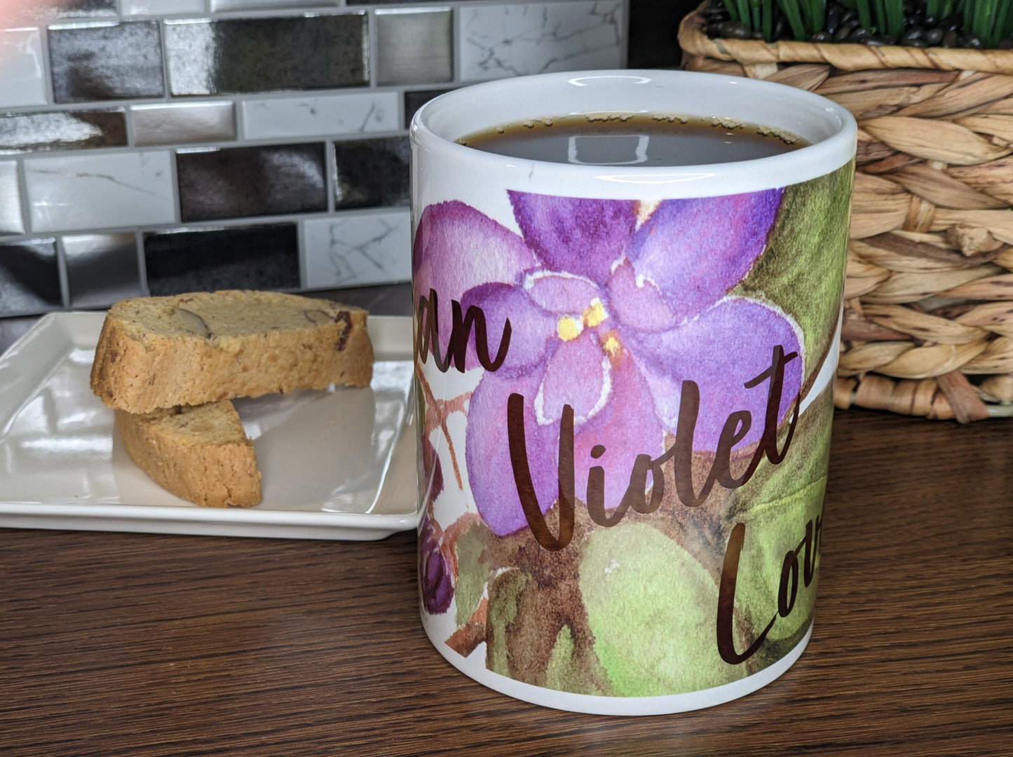 African violet ceramic 15oz mug African Violet Lover