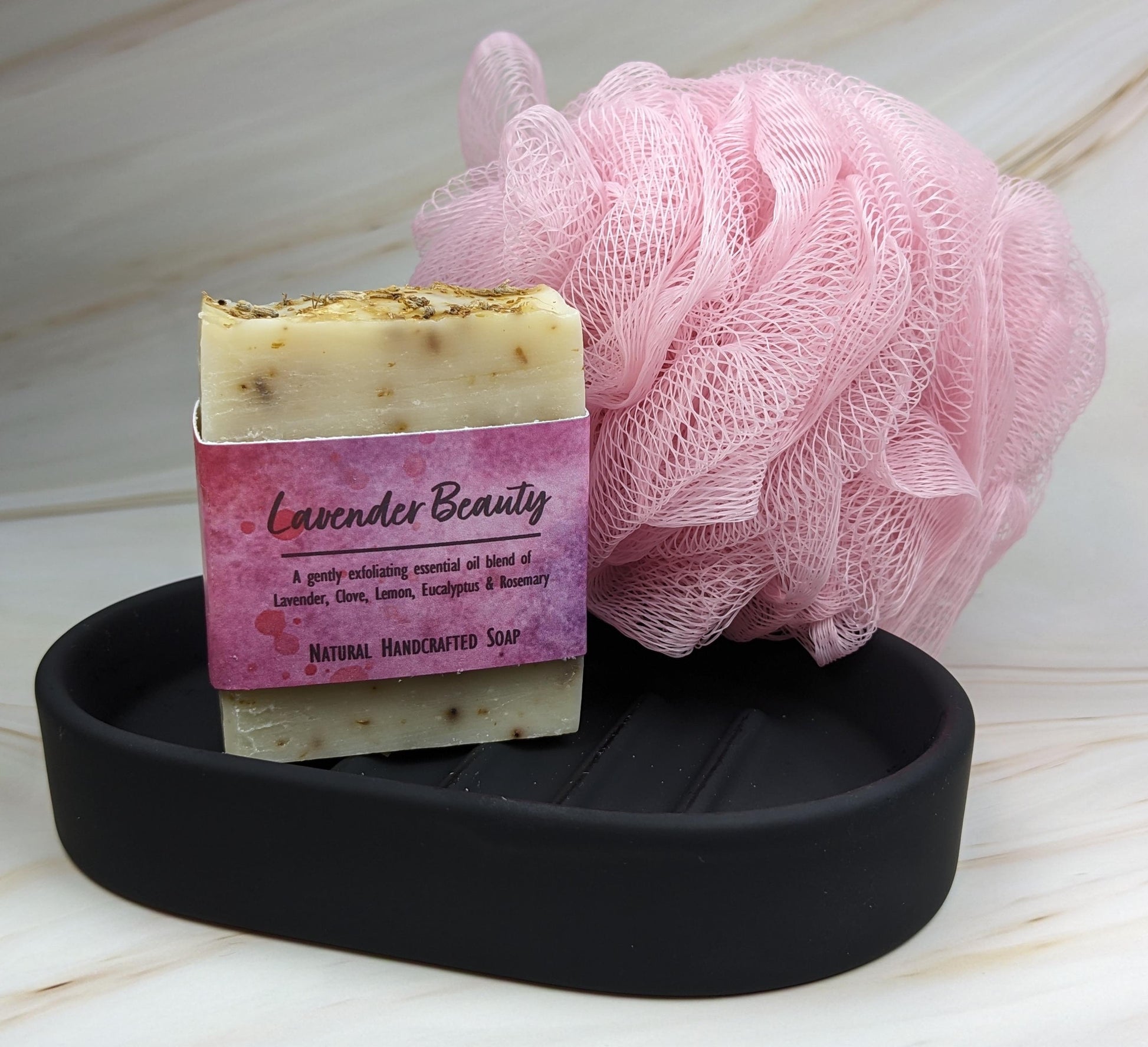 African violet soap natural handcrafted with essential oils lavender lemon rosemary eucalyptus